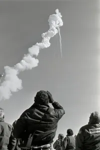 Le Désintégration du Navette spatiale Challenger.