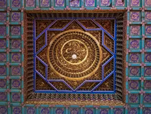 Beijing China Landmarks Impressions: Detail of ceiling, view from below