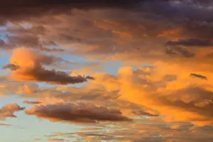 Dramatic Evening Light Impressions: Cloud formations, evening sky, Namibia