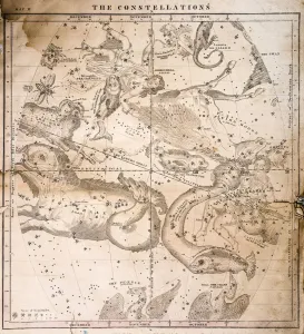 Impressions de Les Constellations, carte du ciel Dévoiler l'Univers : Une collection époustouflante d'images d'astronomie: Carte Céleste 1856.