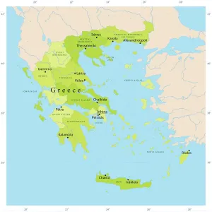 Carte vectorielle de la Grèce.