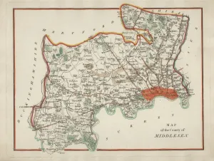 Middlesex Impressions: Carte Antique du Middlesex.