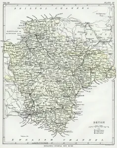 Carte Impressions: Carte du Devon 1883.