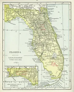 Vintage US Maps Impressions: Map Of Florida