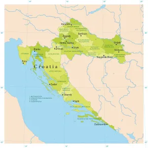 Croatie Impressions: Carte vectorielle de Croatie.