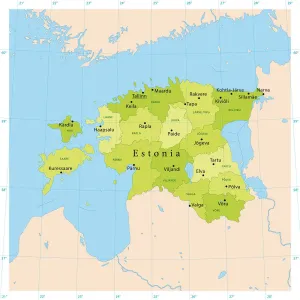 Estonie Impressions: Carte vectorielle d'Estonie.
