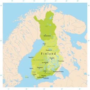Finlande Impressions: Carte vectorielle de la Finlande.