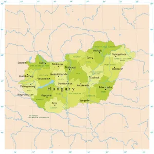 Hongrie Impressions: Carte vectorielle de Hongrie.