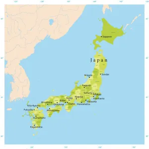 Carte vectorielle du Japon.