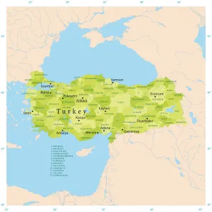 Turquie Impressions: Carte vectorielle de la Turquie.