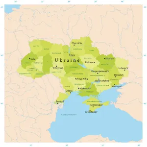 Ukraine Impressions: Carte vectorielle d'Ukraine.