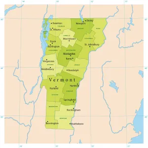 Illustrations De Cartes Impressions: Carte vectorielle du Vermont
