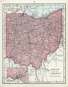 Antique American Cartography Impressions: Map Of Ohio