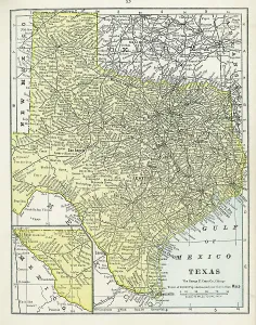 Vintage US Maps Impressions: Map Of Texas