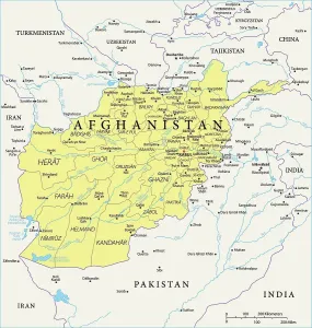 Impressions de Une carte détaillée de l'Afghanistan, un pays enclavé situé au cœur d'Asie du sud-est Carte Impressions: Carte de Référence de l'Afghanistan.
