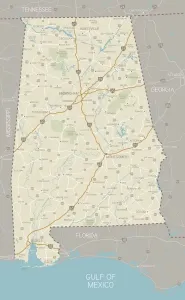 Carte de l'Alabama