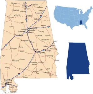 State Road Maps Impressions: Alabama road map