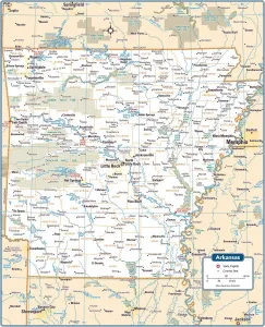 US State Maps Impressions: Arkansas State Map