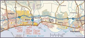 Fine Art Storehouse Maps Impressions: Biloxi area map