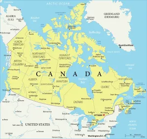 Carte de référence du Canada.