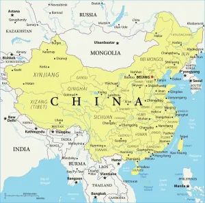 Carte Impressions: Carte de référence de la Chine.