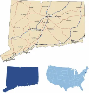 Reference Maps For Design Impressions: Connecticut road map