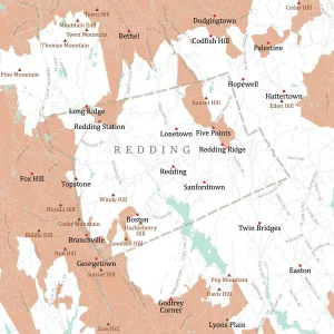 Public Domain Cartography Impressions: CT Fairfield Redding Vector Road Map
