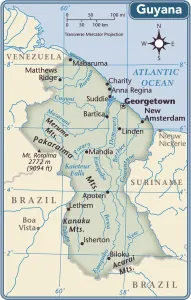 Carte du pays Guyane.