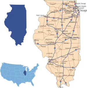 Reference Maps For Design Impressions: Illinois road map