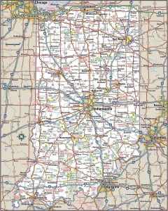 Images Liées Impressions: Carte de la Route d'Indiana