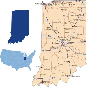 Reference Maps For Design Impressions: Indiana road map