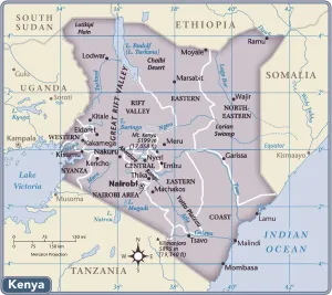 Carte du pays Kenya.