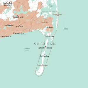 Vector Cartography Design Impressions: MA Barnstable Chatham Vector Road Map