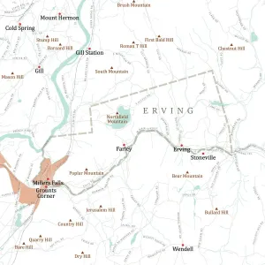 Digital City Maps USA Impressions: MA Franklin Erving Vector Road Map