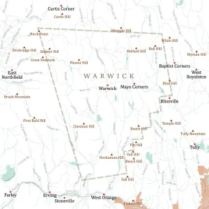 Massachusetts Vector Map Impressions: MA Franklin Warwick Vector Road Map