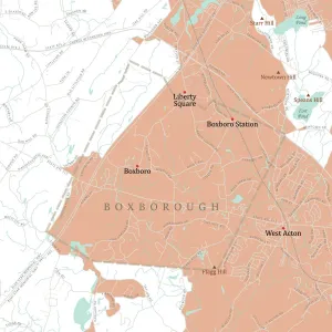 Digital City Maps USA Impressions: MA Middlesex Boxborough Vector Road Map