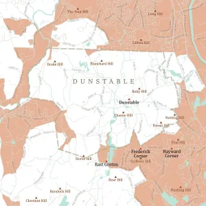 Massachusetts Vector Map Impressions: MA Middlesex Dunstable Vector Road Map
