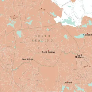 Vector City Maps USA Impressions: MA Middlesex North Reading Vector Road Map