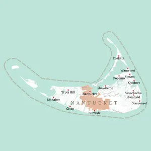 Images datées du 2021 avril: MA Carte Routière de Nantucket Vector