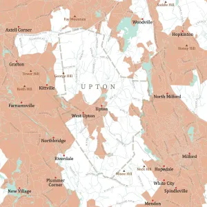 Vector City Maps USA Impressions: MA Worcester Upton Vector Road Map