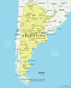 Amériques Impressions: Carte de l'Argentine - Vecteur.