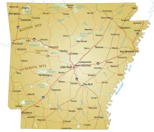 Nesophontidae Impressions: Carte de l'Arkansas.