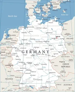 Carte de lAllemagne - Vector.
