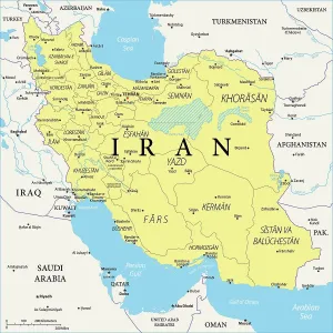 Carte Impressions: Carte de l'Iran.