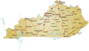 Nesophontidae Impressions: Carte du Kentucky.