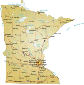 Carte du Minnesota.