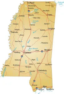 Carte de Mississippi.