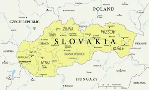 Le Fleuve Impressions: Carte de la Slovaquie - Vector.