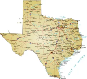 Carte du Texas