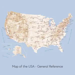 US Geography Illustration Impressions: Map of the USA general reference